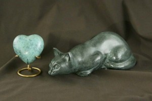 Photo of Patina Pouncing Pet Urn from Hindman Funeral Homes, Inc.