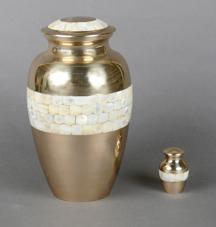 Mother of Pearl Urn from Hindman Funeral Homes