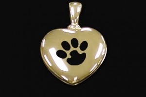 Photo of Gold Paw Heart Pendant Pet keepsake from Hindman Funeral Homes, Inc.