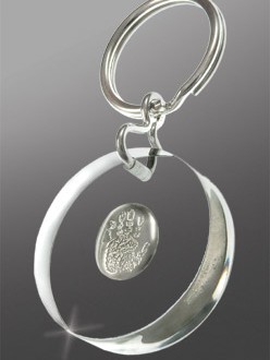 Stainless Steel Handprint Key Fob