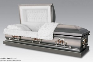 Photo of Silver Stainless Steel with White Velvet Interior from Hindman Funeral Homes, Inc.