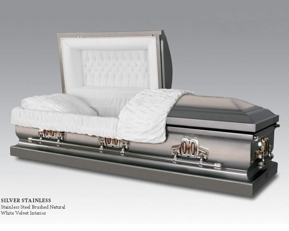 Silver Stainless Steel with White Velvet Interior from Hindman Funeral Homes, Inc.
